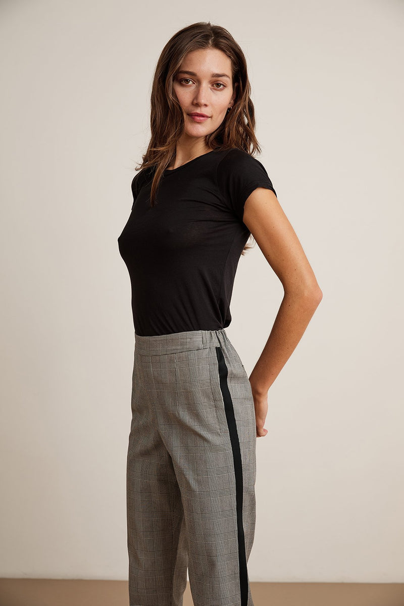 ADELA SIDE STRIPE PLAID PANT