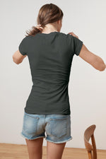 JEMMA GAUZY WHISPER FITTED CREW NECK TEE