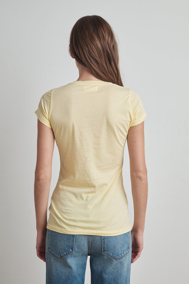 JEMMA GAUZY WHISPER FITTED CREW NECK TEE