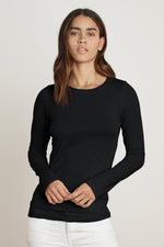 ZOFINA GAUZY WHISPER FITTED CREW NECK TEE