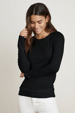 ZOFINA GAUZY WHISPER FITTED CREW NECK TEE