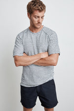 CYRANO HACCI BEACH STRIPE RAW EDGE RAGLAN TEE