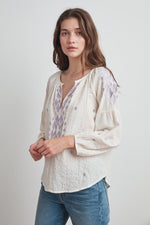 KLARA IKAT EMBROIDERED BLOUSE