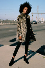 CHRISSIE LEOPARD FAUX FUR COAT