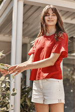 MAUREEN RUFFLE SLEEVE TEE