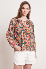 PAZ PRINTED PEASANT BLOUSE