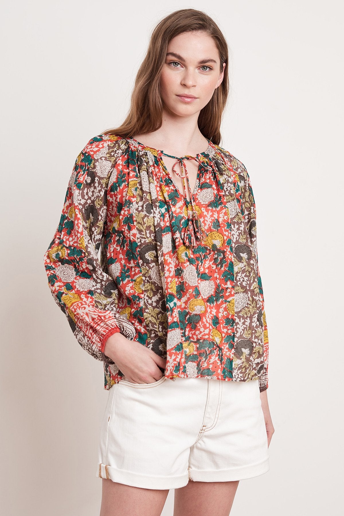 PAZ PRINTED PEASANT BLOUSE