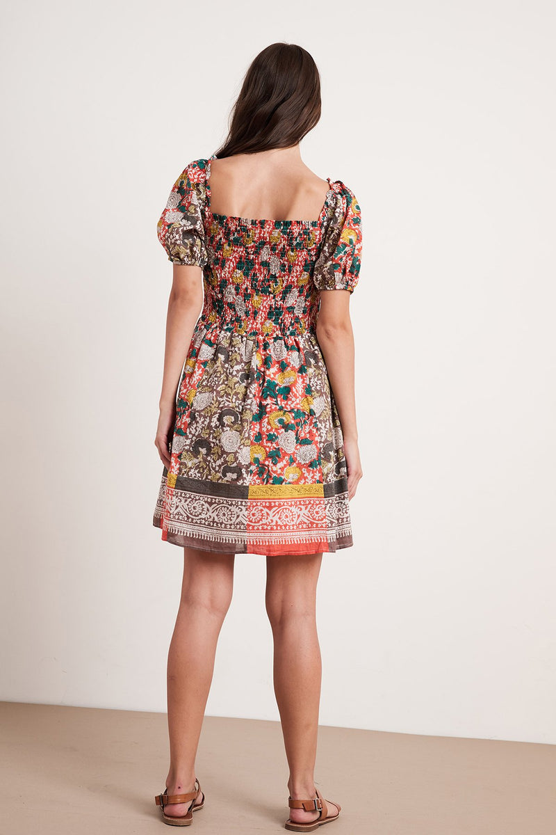 TARIA PRINTED SMOCKED DRESS