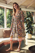 VOLETTA PRINTED PEASANT DRESS