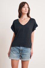 CORDELIA RUFFLE SLEEVE TOP