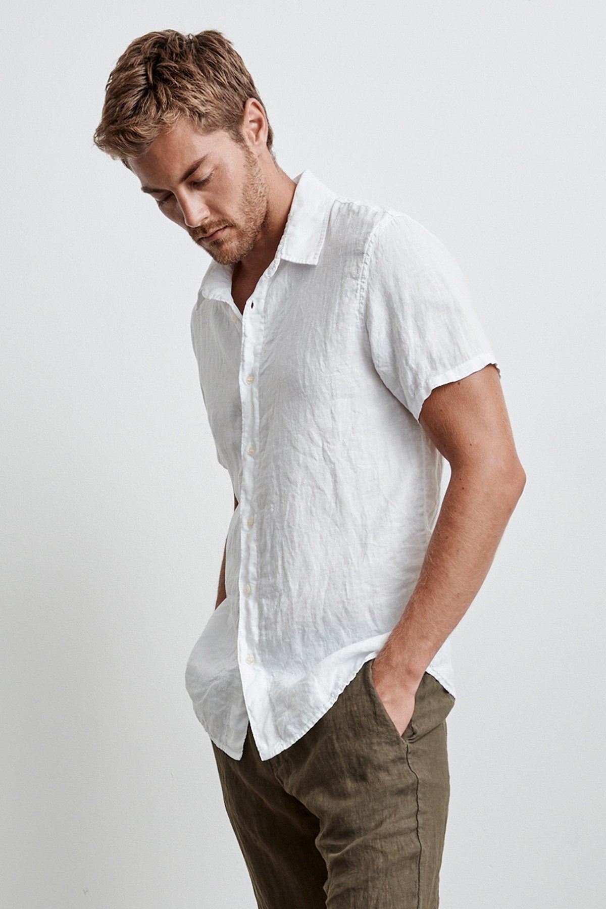 MACKIE LINEN BUTTON-UP SHIRT