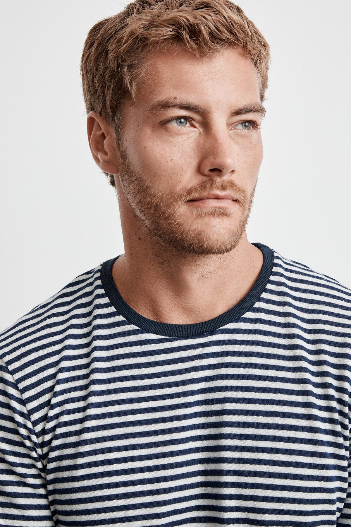 STENTON LINEN STRIPE LONG SLEEVE TEE