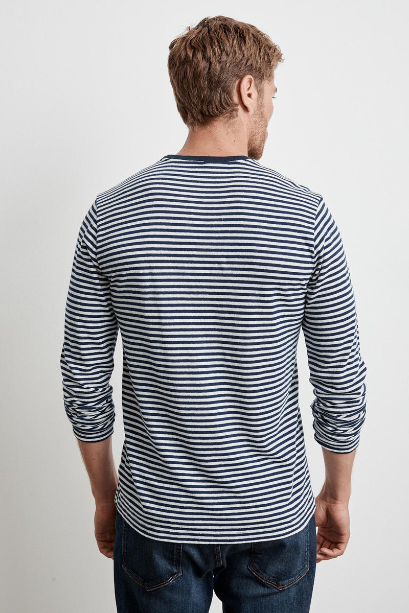 STENTON LINEN STRIPE LONG SLEEVE TEE