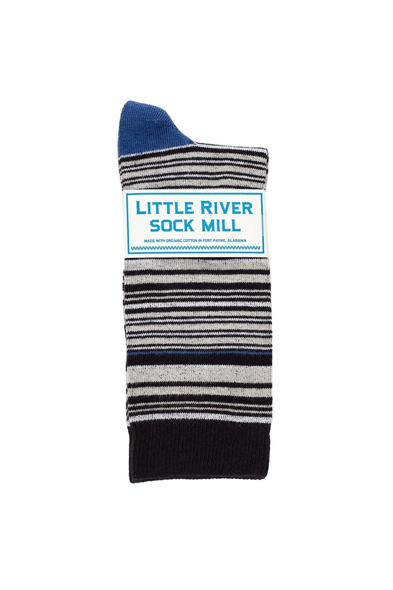 MULTI STRIPE CREW SOCK BY LITTLE RIVER SOCK MILL