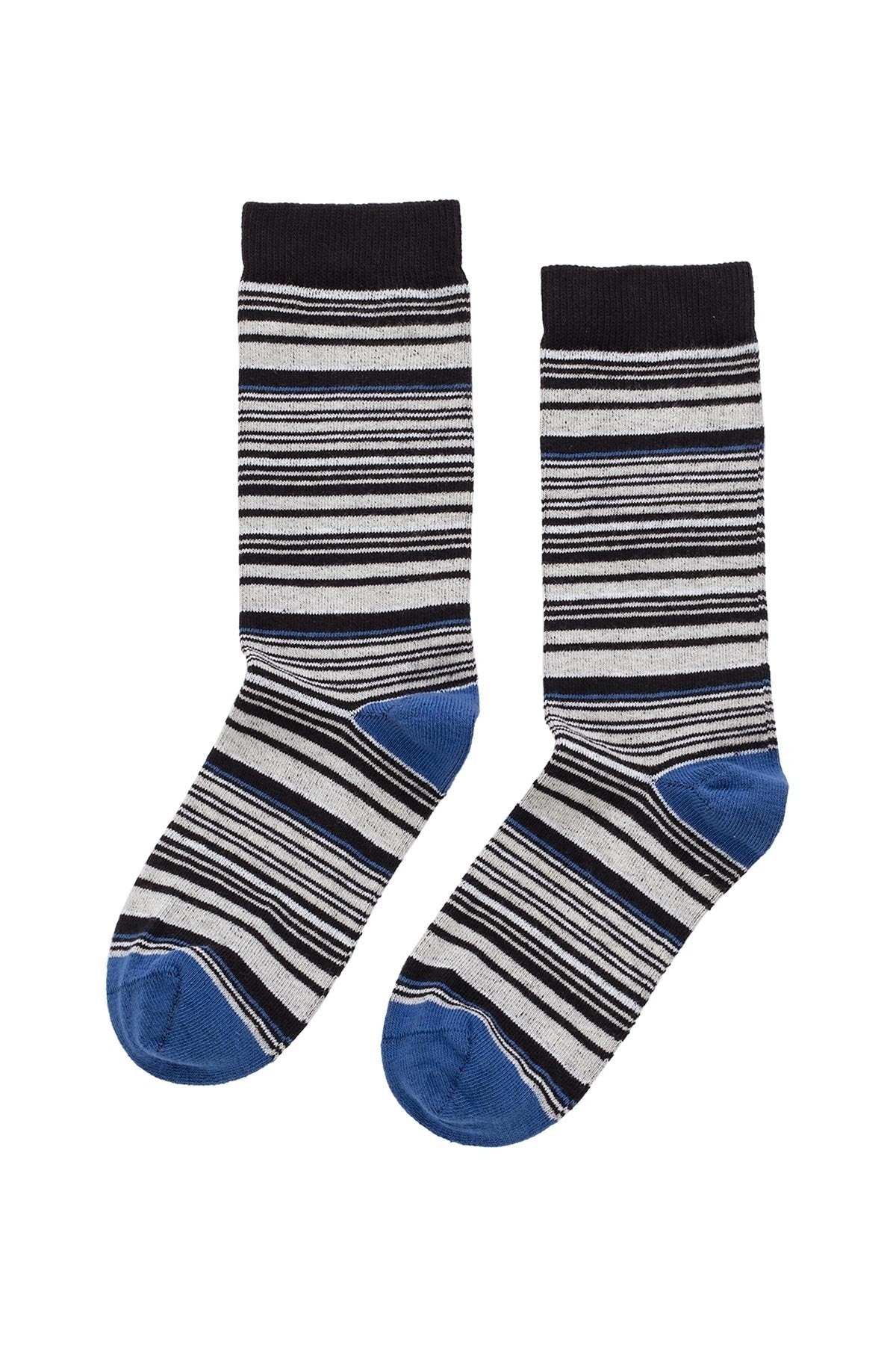 MULTI STRIPE CREW SOCK BY LITTLE RIVER SOCK MILL