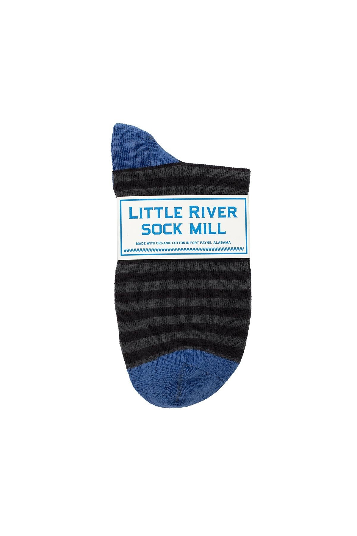 STRIPED SHORT CREW SOCK BY LITTLE RIVER SOCK MILL