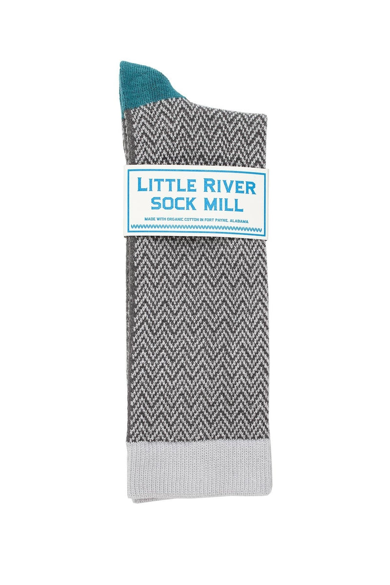 TEXTURED HERRINGBONE CREW SOCK BY LITTLE RIVER SOCK MILL