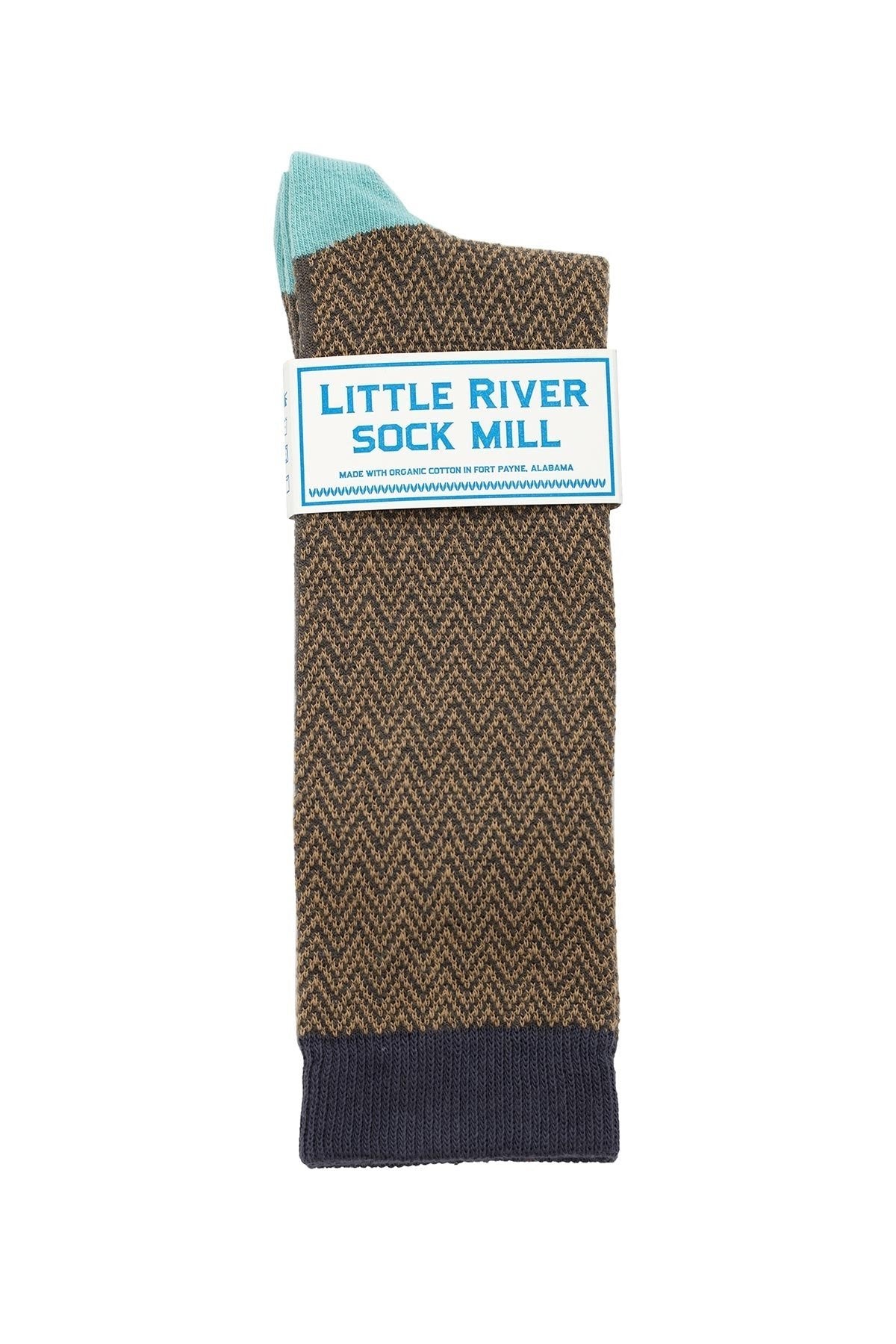 TEXTURED HERRINGBONE CREW SOCK BY LITTLE RIVER SOCK MILL