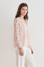 JACEY LUREX EMBROIDERY BLOUSE