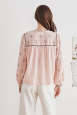 JACEY LUREX EMBROIDERY BLOUSE