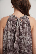 DEBBIE SNAKESKIN LUREX SLEEVELESS TOP