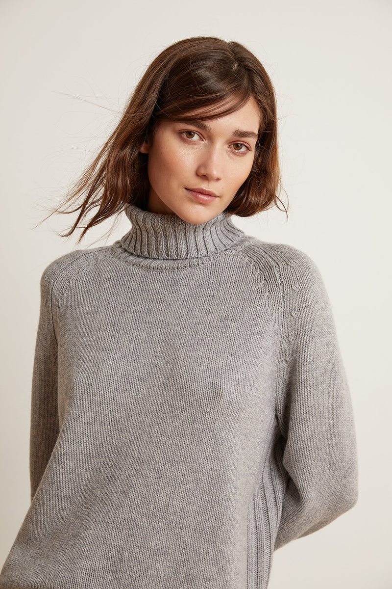 TARYN LUX CASHMERE BLEND TURTLENECK SWEATER