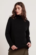 TARYN LUX CASHMERE BLEND TURTLENECK SWEATER