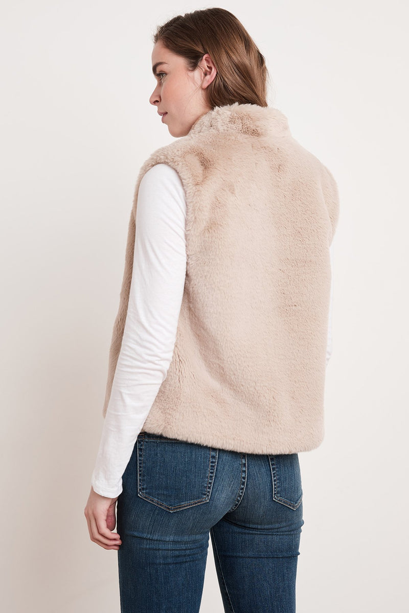 CHELLE FAUX LUX FUR OPEN VEST