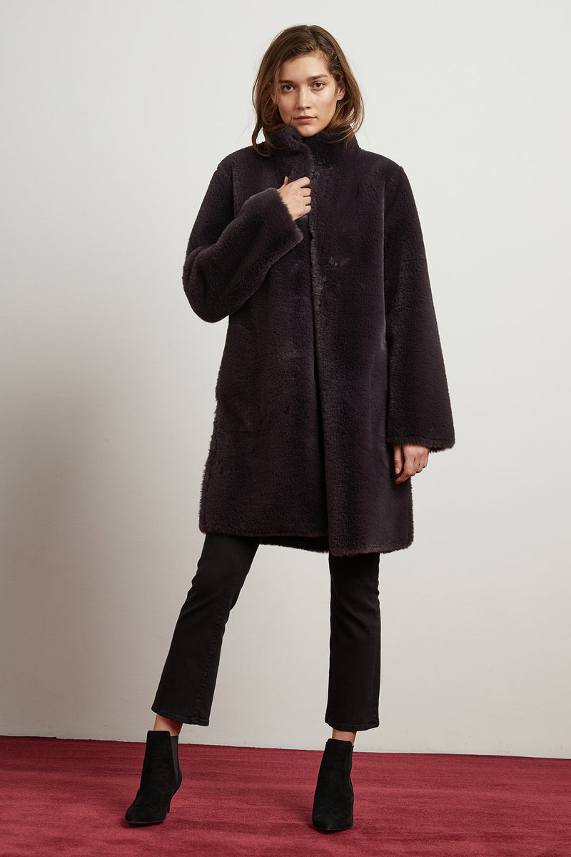 MINA LUX FAUX FUR REVERSIBLE COAT