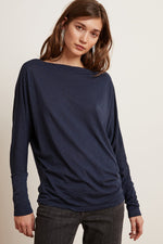BEATRISA LUX SLUB BOAT NECK TEE