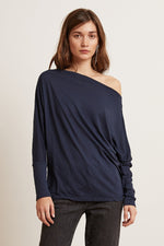 BEATRISA LUX SLUB BOAT NECK TEE