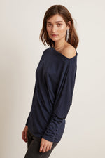 BEATRISA LUX SLUB BOAT NECK TEE