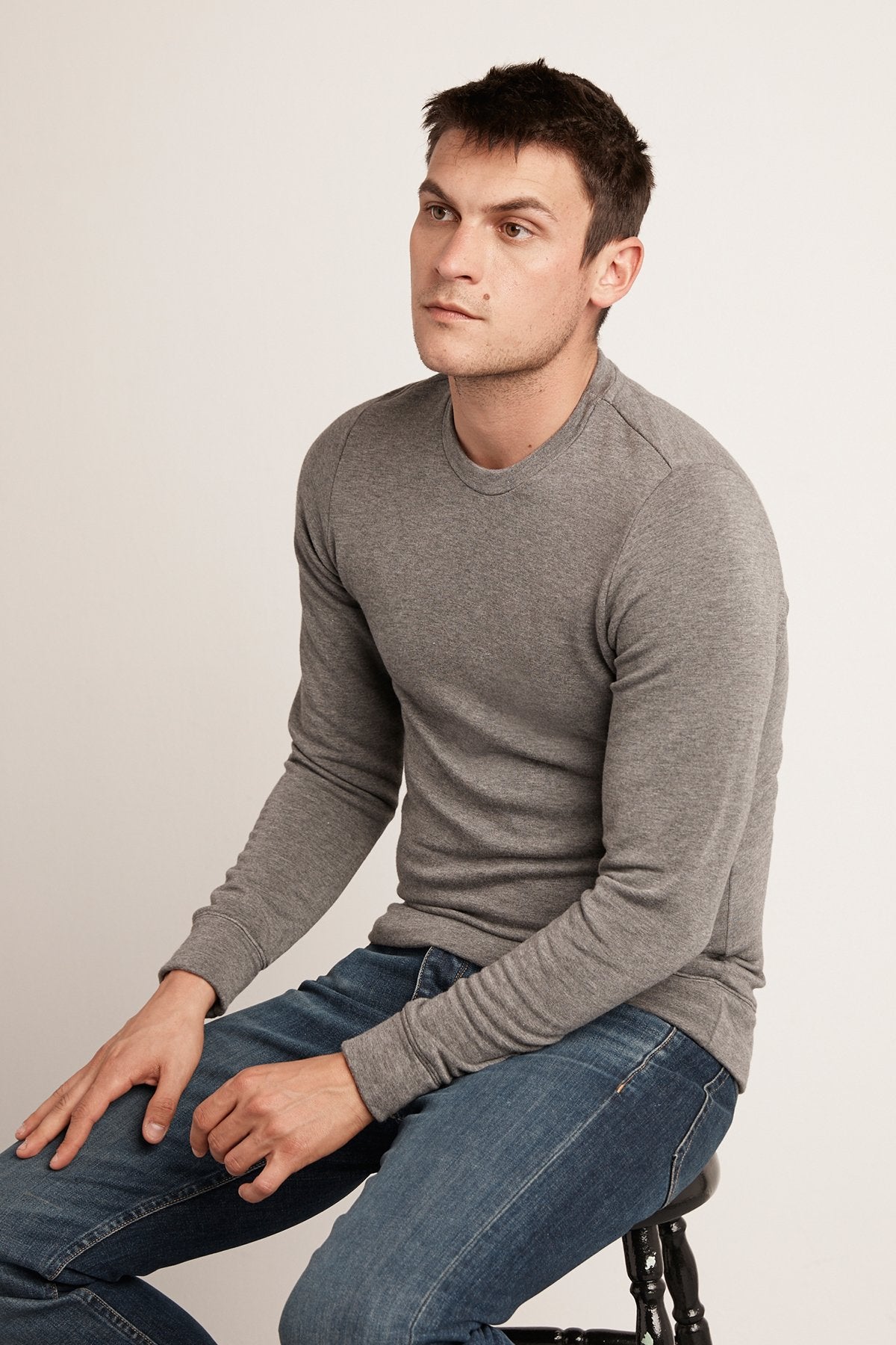 SOREN CHARCOAL LUXE FLEECE PULLOVER