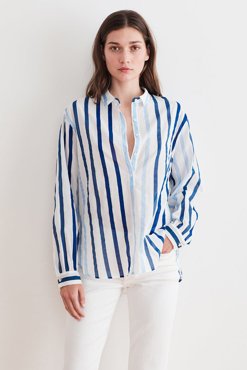 TALIA OMBRE STRIPE BUTTON-UP SHIRT