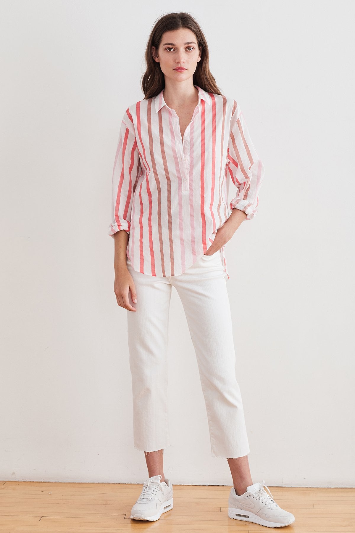 TALIA OMBRE STRIPE BUTTON-UP SHIRT