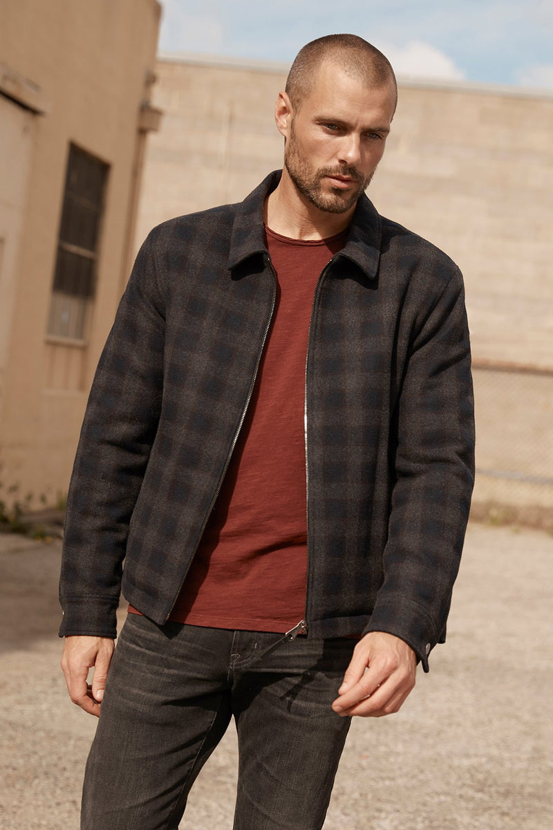 ALDWIN PLAID ZIP UP JACKET