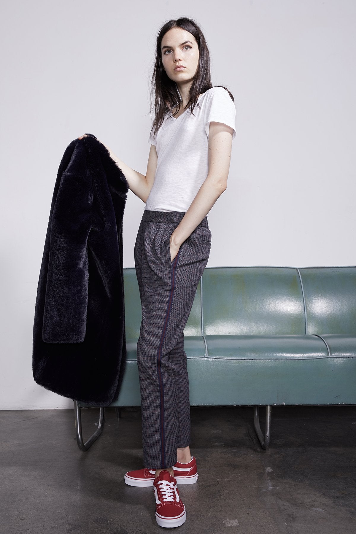 MAISIE SIDE STRIPE PLAID PANT