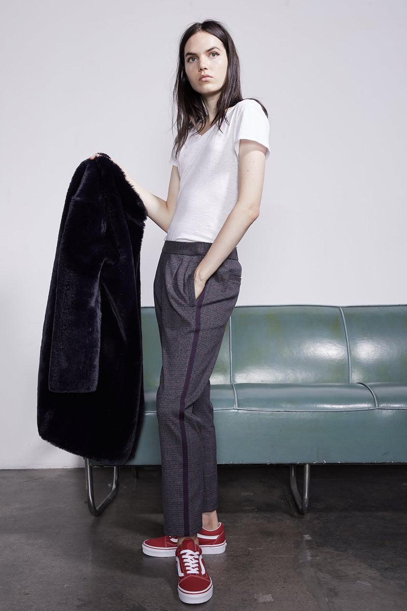 MAISIE SIDE STRIPE PLAID PANT