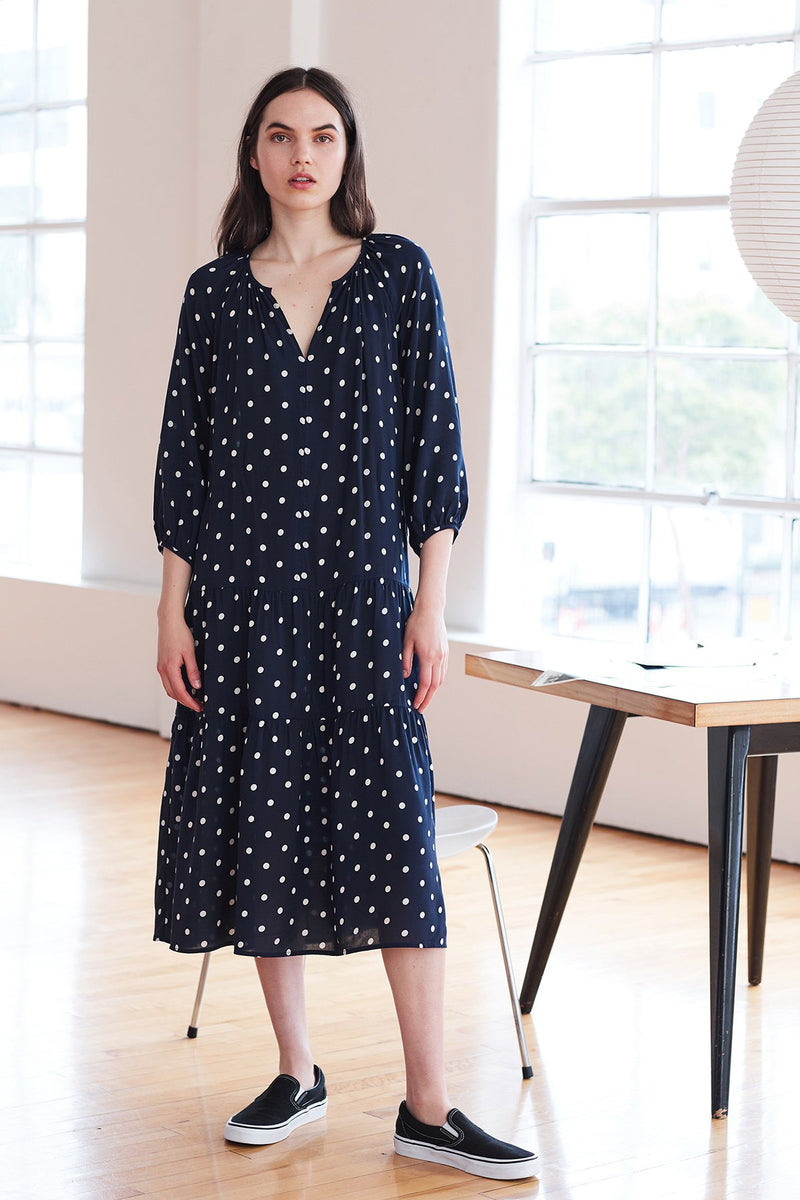 MADDY CHALLIS POLKA DOT DRESS