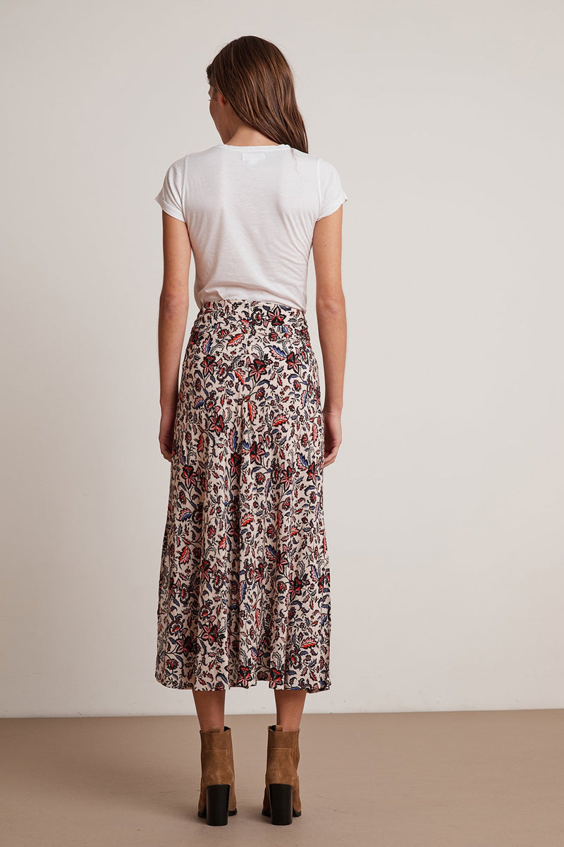 WILLA FLORAL CHALLIS MIDI SKIRT