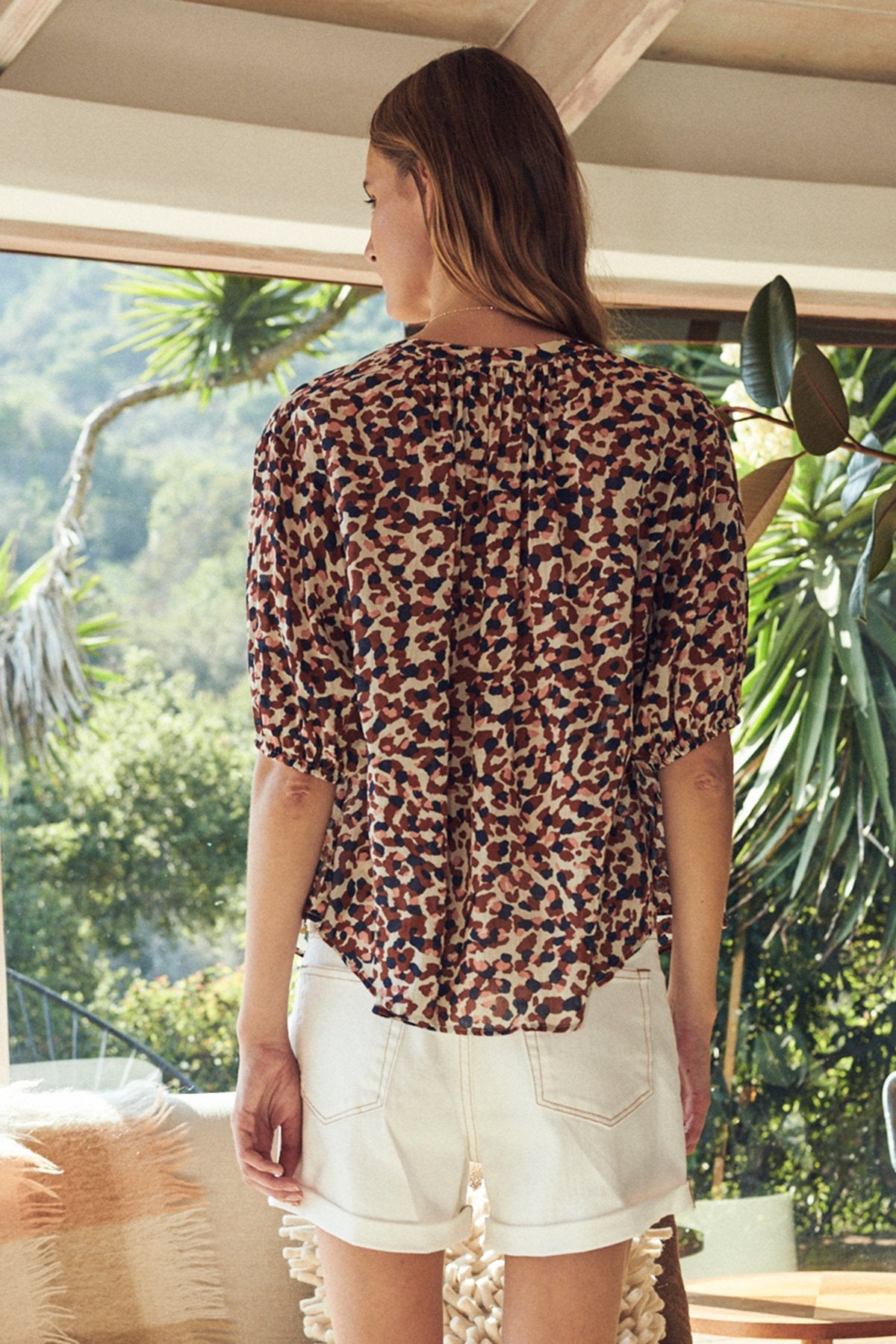 ALBEE 3/4 SLEEVE PRINTED BLOUSE