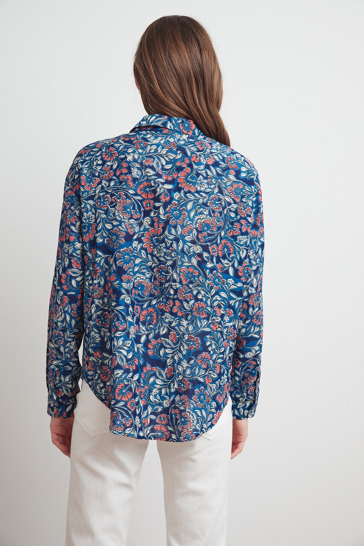 ANGELICA HALF-PLACKET PRINTED TOP