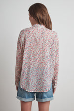 ANGELICA HALF-PLACKET PRINTED TOP