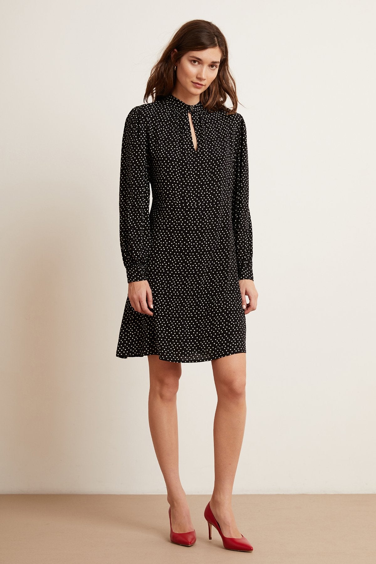 DELORES POLKA DOT LONG SLEEVE DRESS