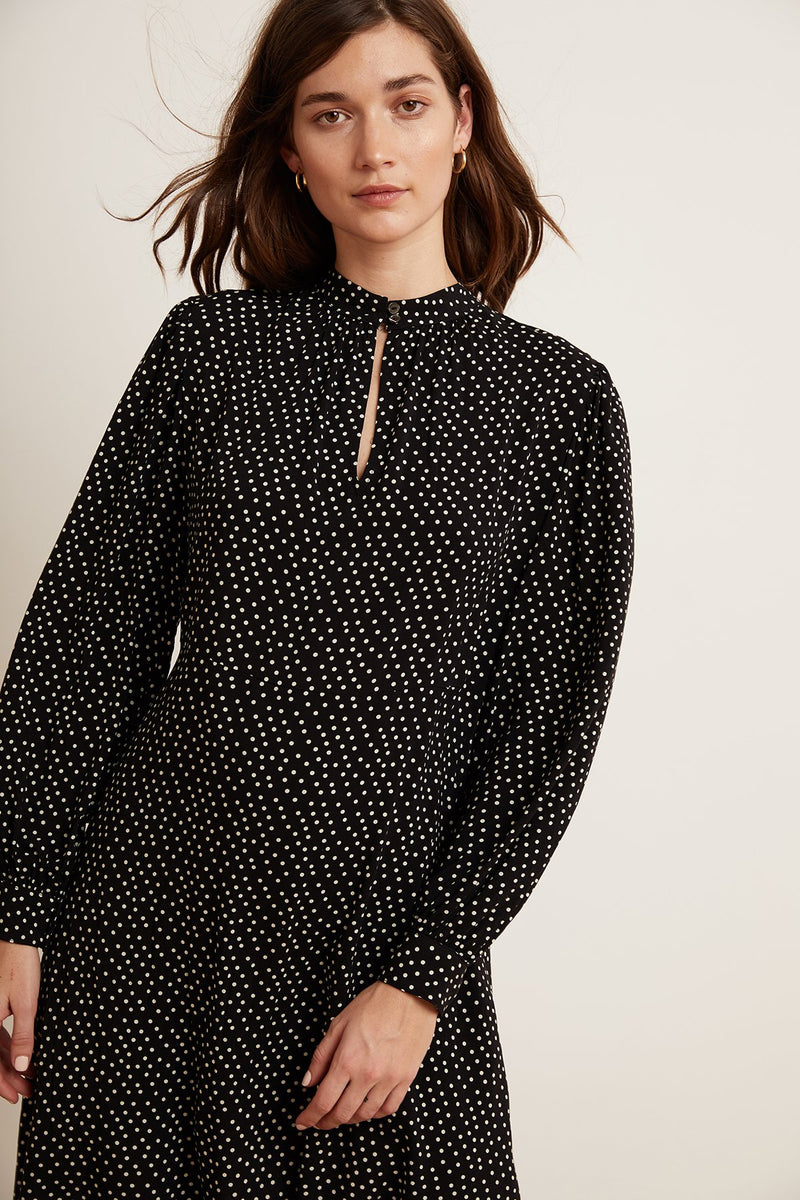 DELORES POLKA DOT LONG SLEEVE DRESS