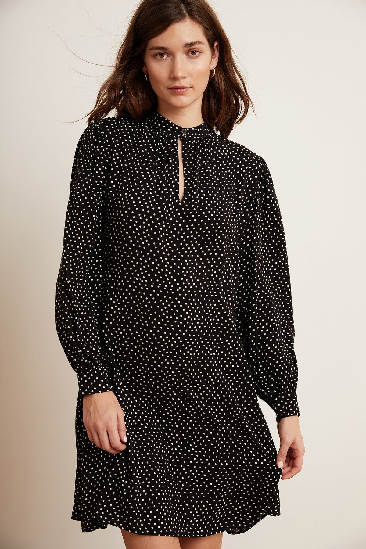 DELORES POLKA DOT LONG SLEEVE DRESS