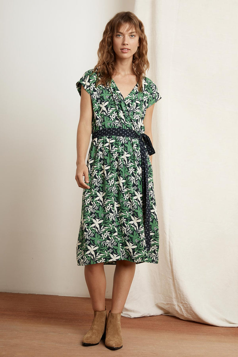 ROMINA PRINTED CHALLIS WRAP DRESS