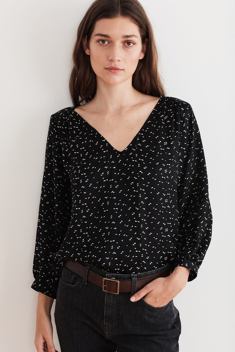 KRISTA PRINTED SATIN BLOUSE