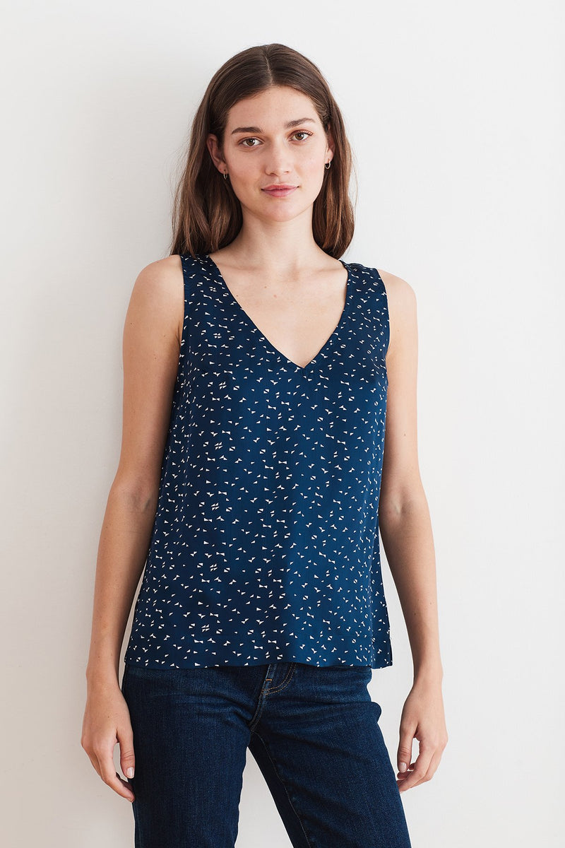 NORMA PRINTED SATIN TANK TOP