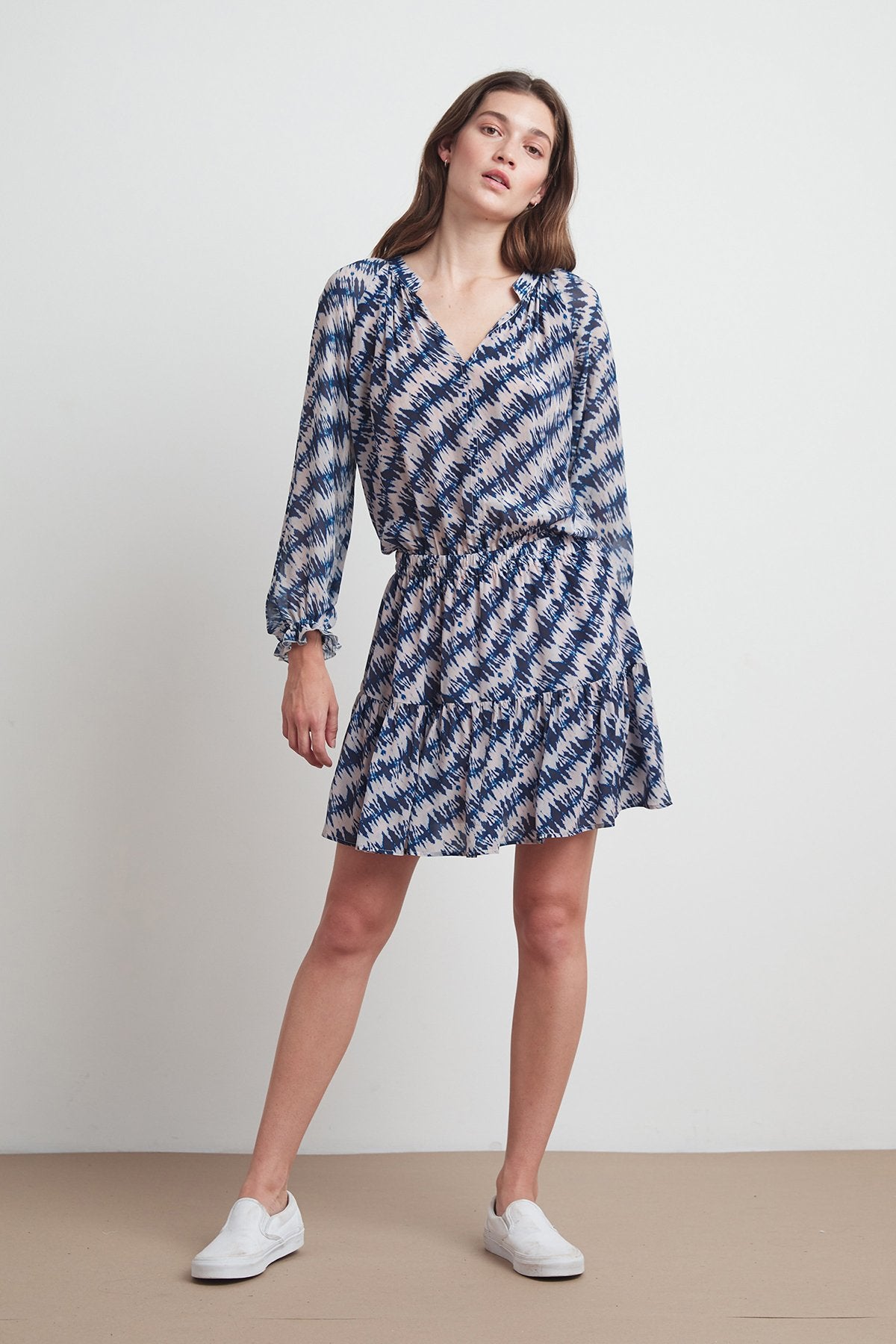 LEAH PRINTED VISCOSE PEASANT DRESS